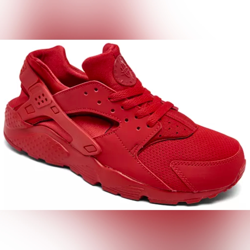 Nike Big Kids' Huarache Run Triple Red Sneakers Size 7Y Used Great